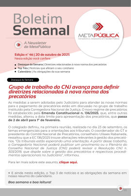 Imagem da notícia BOLETIM SEMANAL Nº 46 - 20 DE OUTUBRO DE 2025